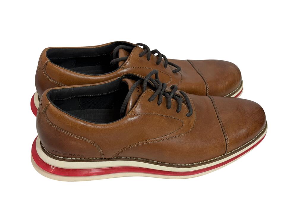 Cole Haan OriginalGrand Shoes Mens Size 9 Brown Leather Derby Dress Cap Toe
